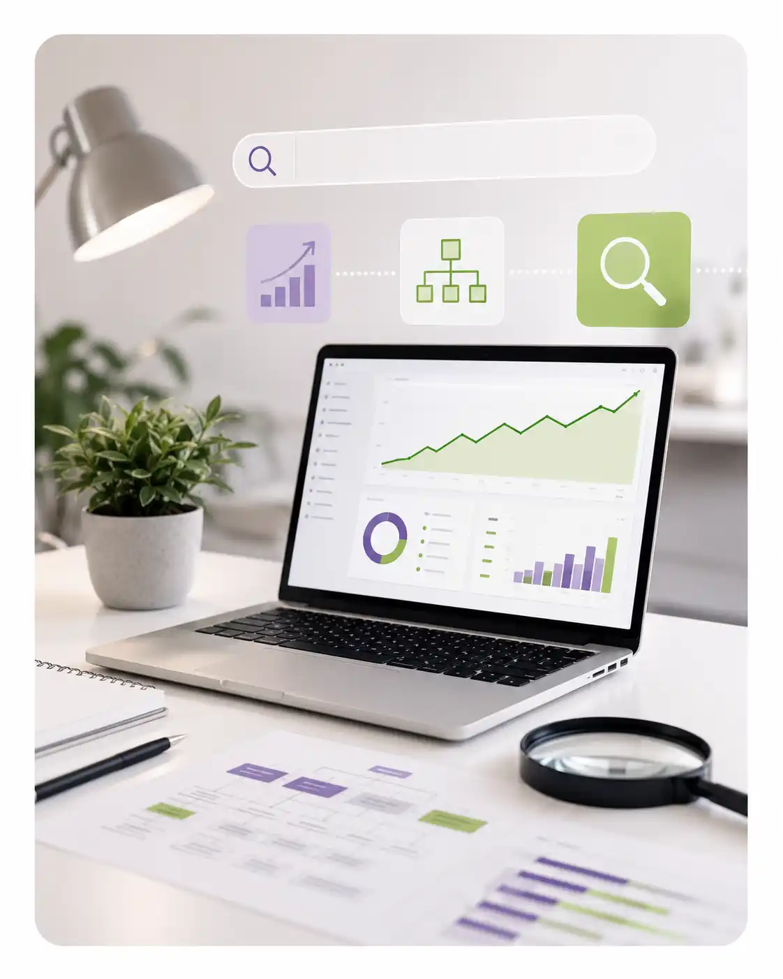 SEO performance dashboard illustration