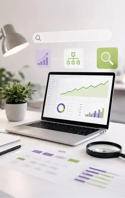 SEO performance dashboard illustration